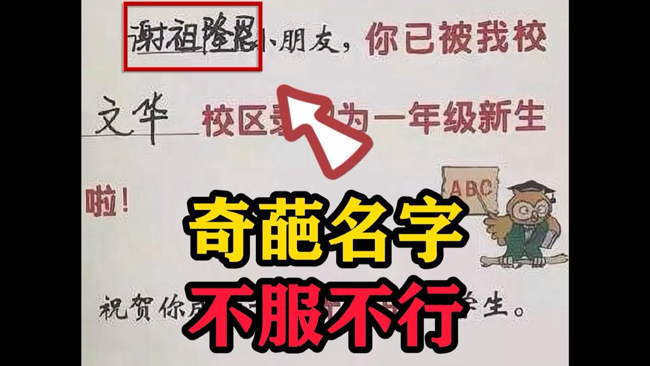 那些搞笑的奇葩名字