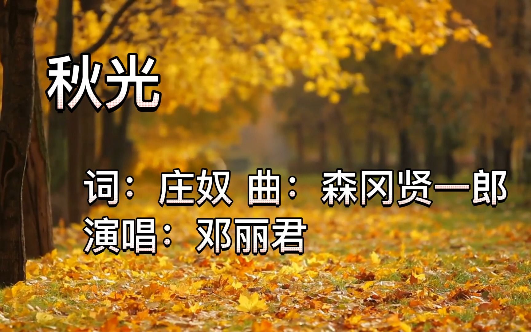 邓丽君经典歌曲《秋光》冷门且很耐听的一首歌.哔哩哔哩bilibili