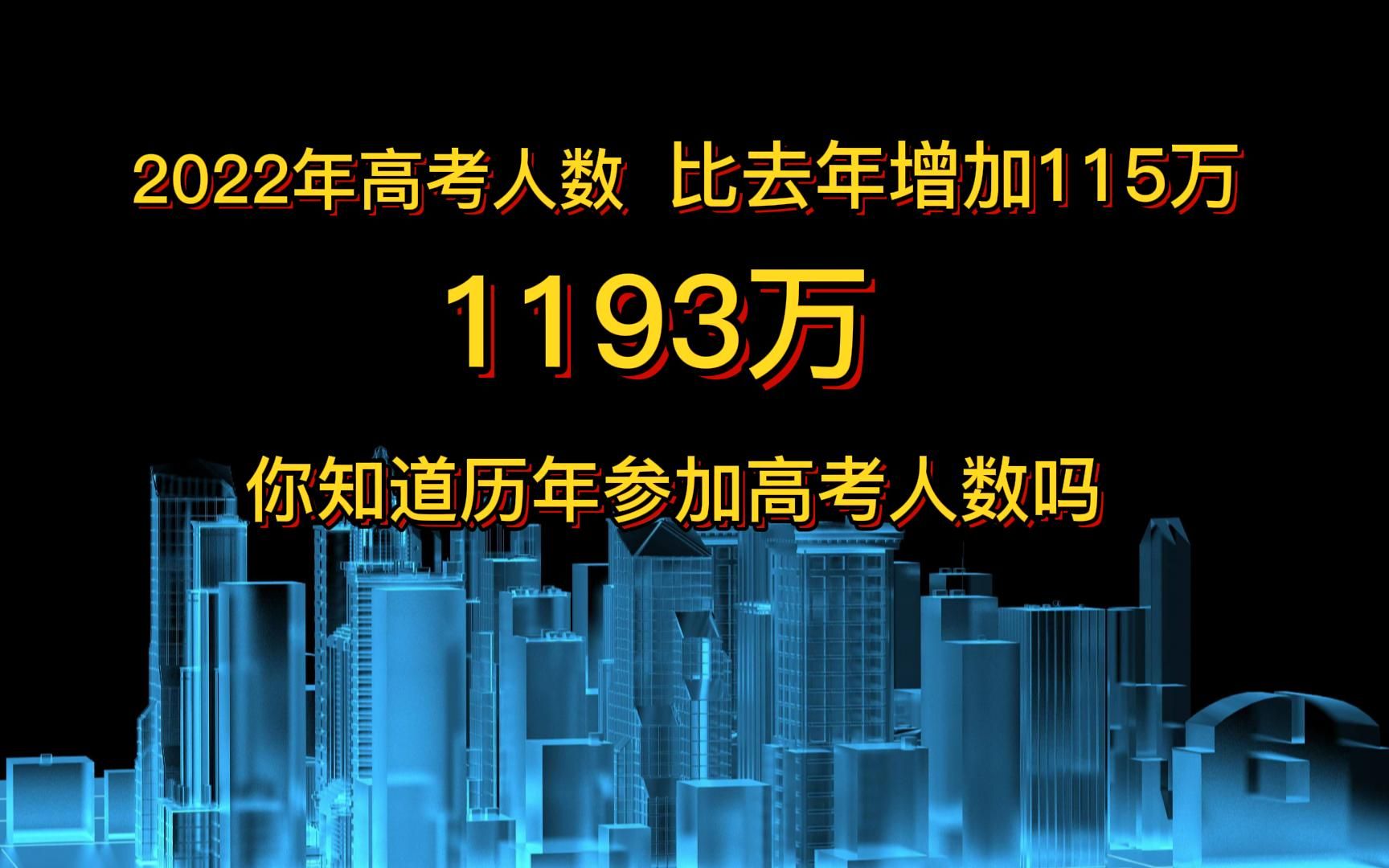 2022年全国高考报名人数达1193万 比去年增加115万,复读生有353万?你知道历年参考高考人数吗哔哩哔哩bilibili