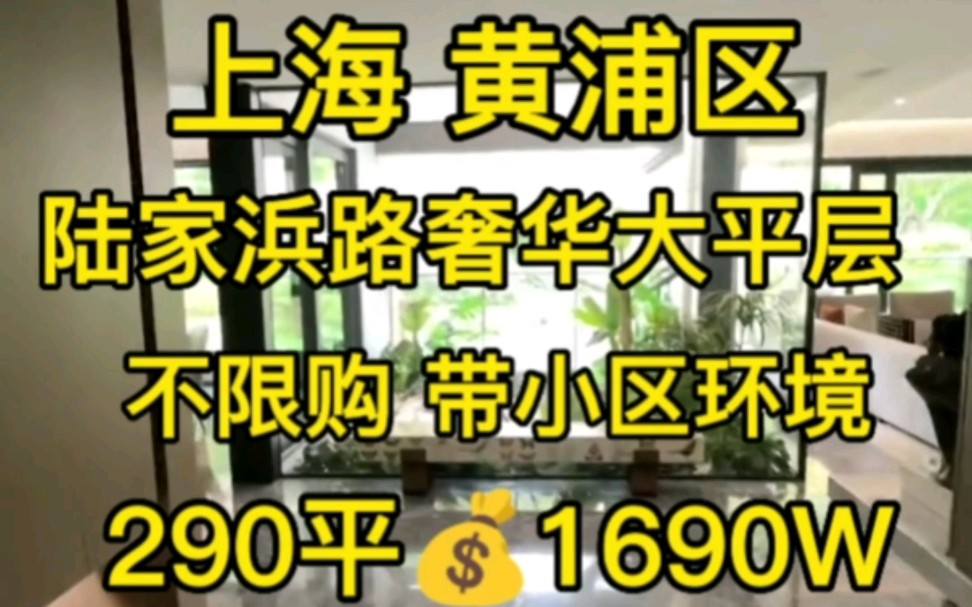 上海黄浦陆家浜路奢华大平层‖不限购 带小区环境‖290平1690W哔哩哔哩bilibili