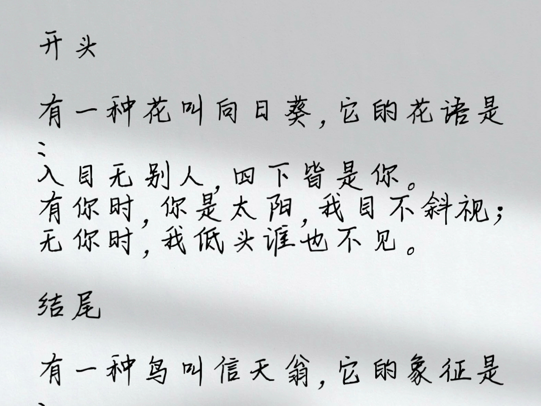 人民日报金句摘抄每日金句20240829开头有一种花叫向日葵,它的花语是:入目无别人,四下皆是你.有你时,你是太阳,我目不斜视;无你时,我低头谁...