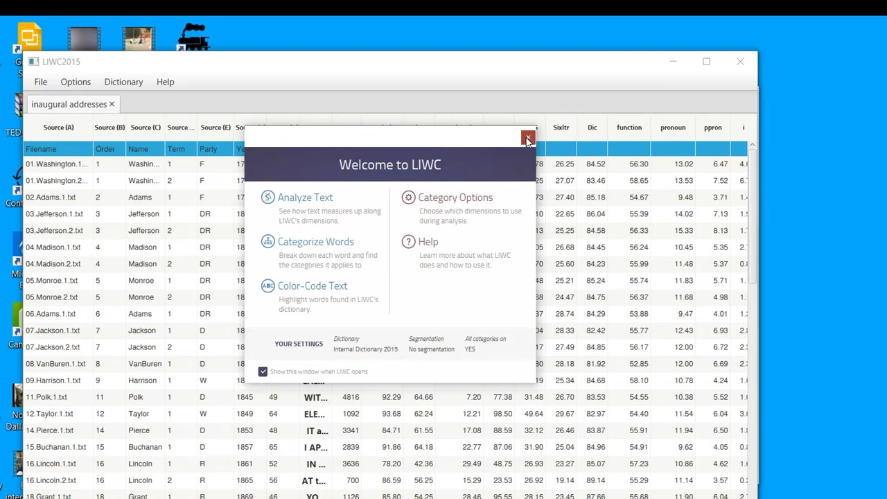 [图]LIWC tutorial 2: Analyzing text files with Linguistic Inquiry and Word Count