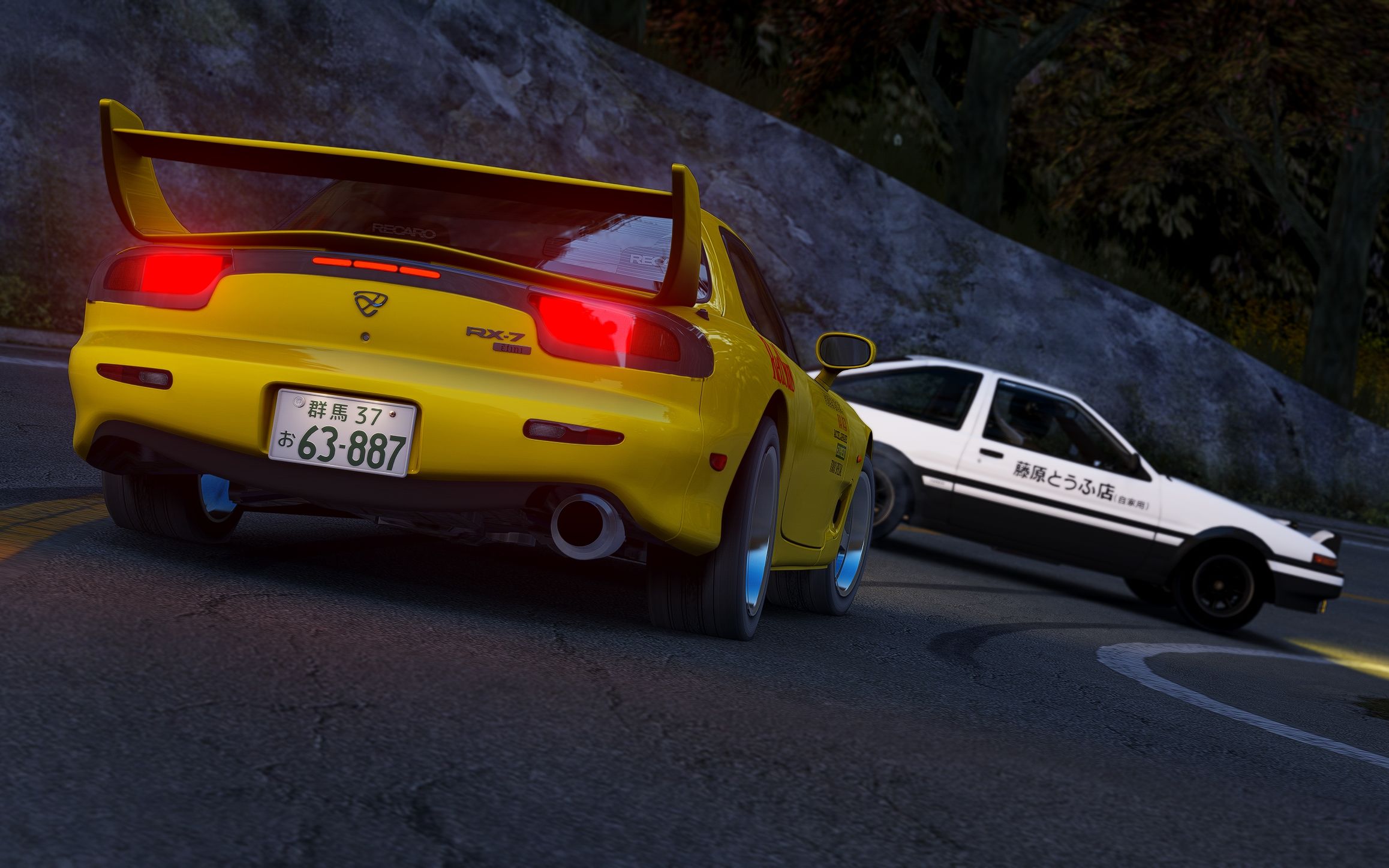 【神力科莎】ae86 vs fd3s 秋明 钣金硬漂下山