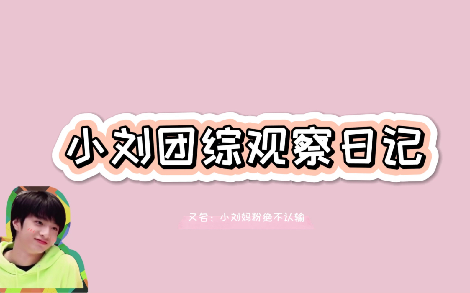 小 刘 团 综 观 察 日 记(又名“小刘妈粉绝不认输”)哔哩哔哩bilibili