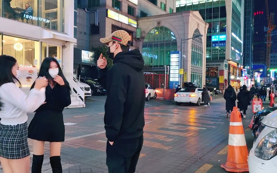 [图][4K]seoul walk-gangnam street saturday night young people dancing fan