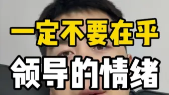 一定要无视，领导的情绪！