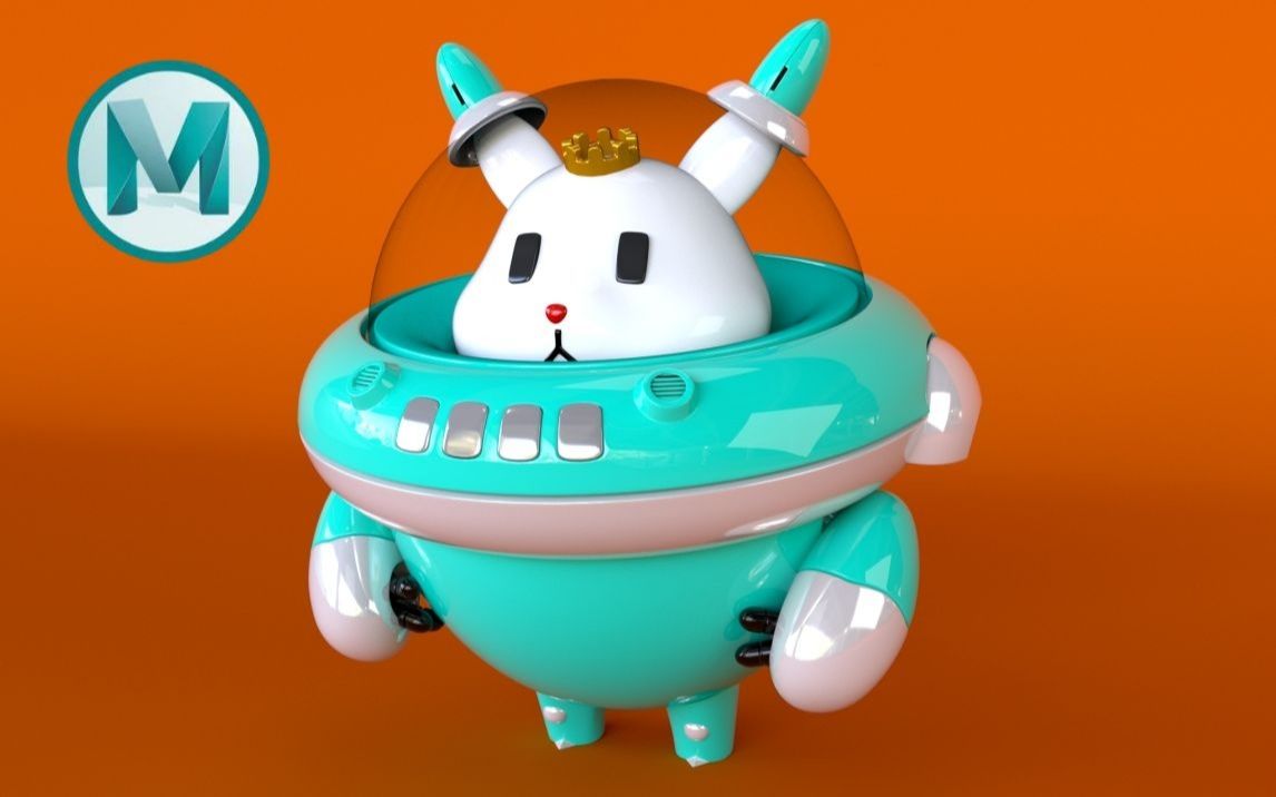 maya建模太空仓鼠模型制作全流程maya机械布线技巧模型渲染技巧