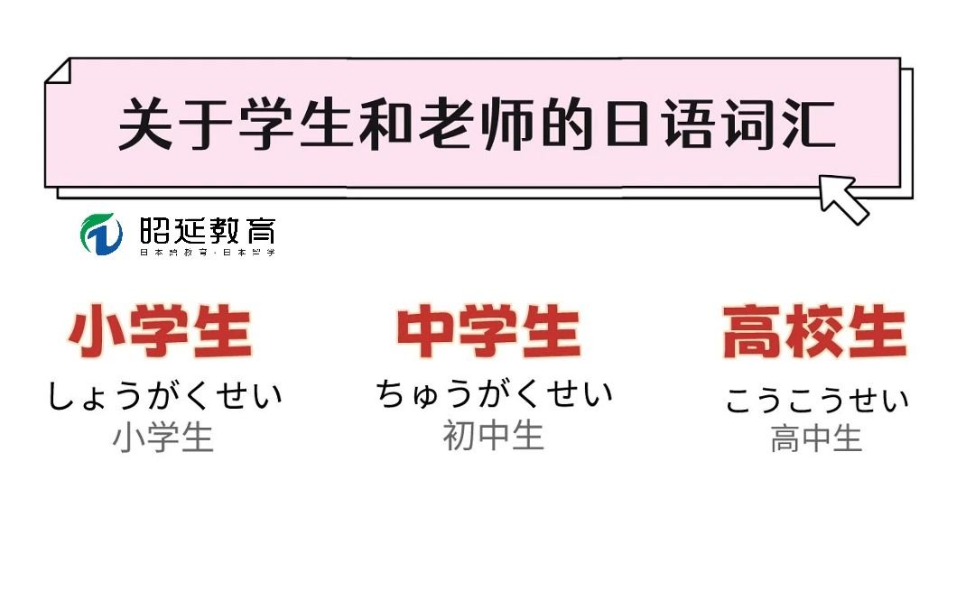 昭延日语|基础词汇5.0,关于学生和老师的日语词汇哔哩哔哩bilibili