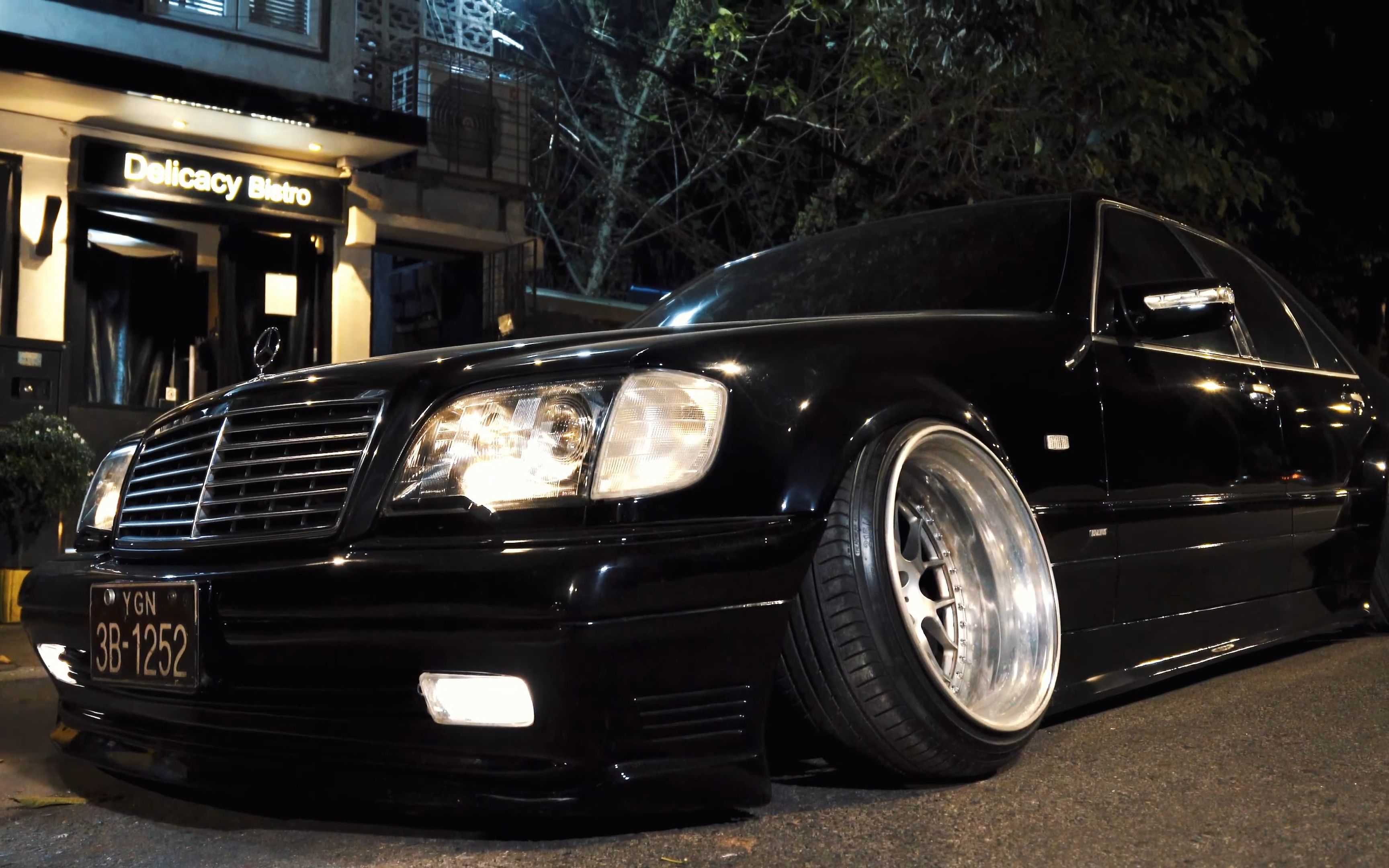 奔驰 w140 s级 s500 虎头奔改低趴气动魔鬼倾角外八