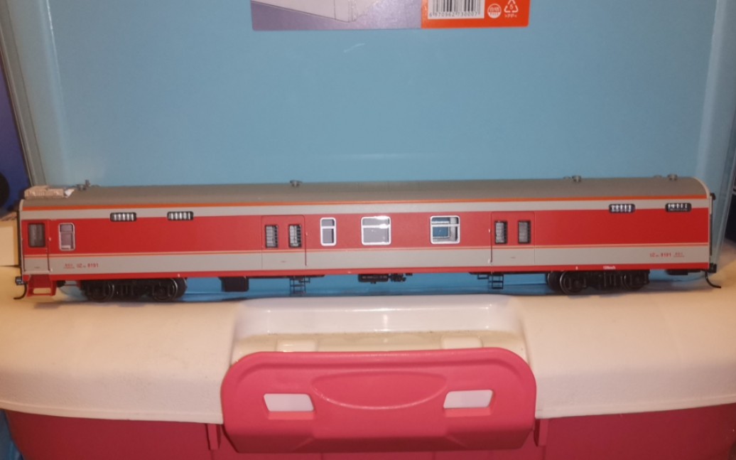 【ho火车模型61中国铁路uz25g邮政车哟_(:d)∠)_n27的,细节还不错