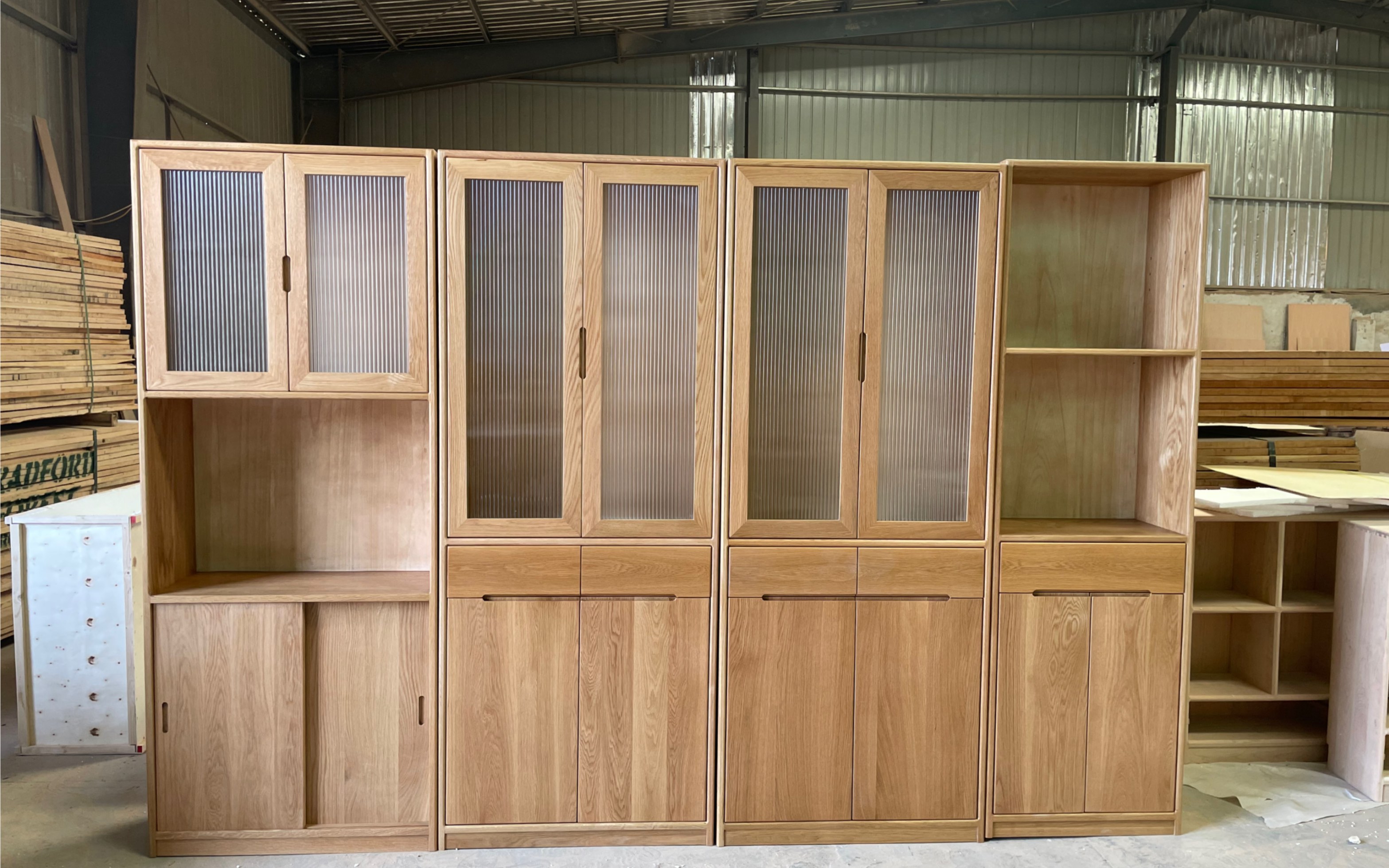 北美白橡木书柜书桌