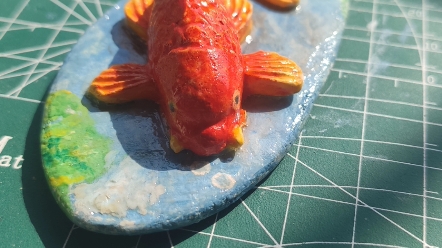 石塑粘土～锦鲤书签