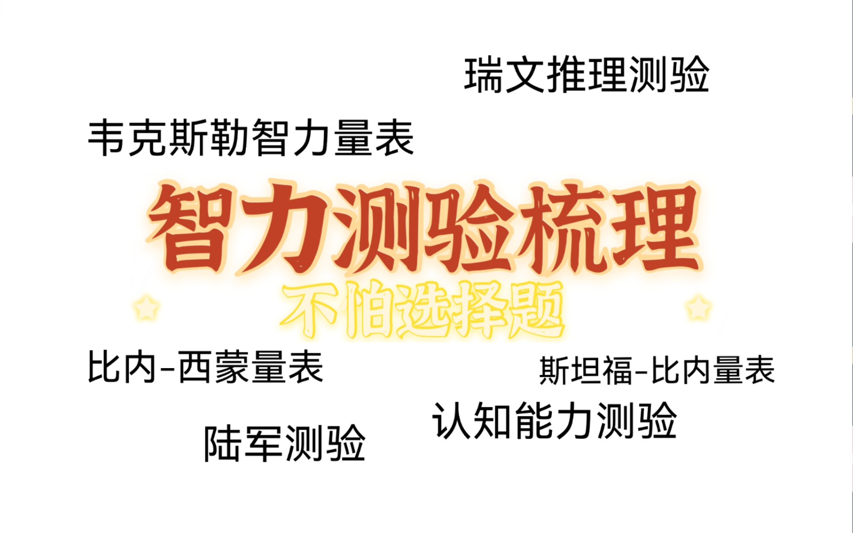 [图]【智力测验梳理】考研347/312心理与教育测量学智力测验