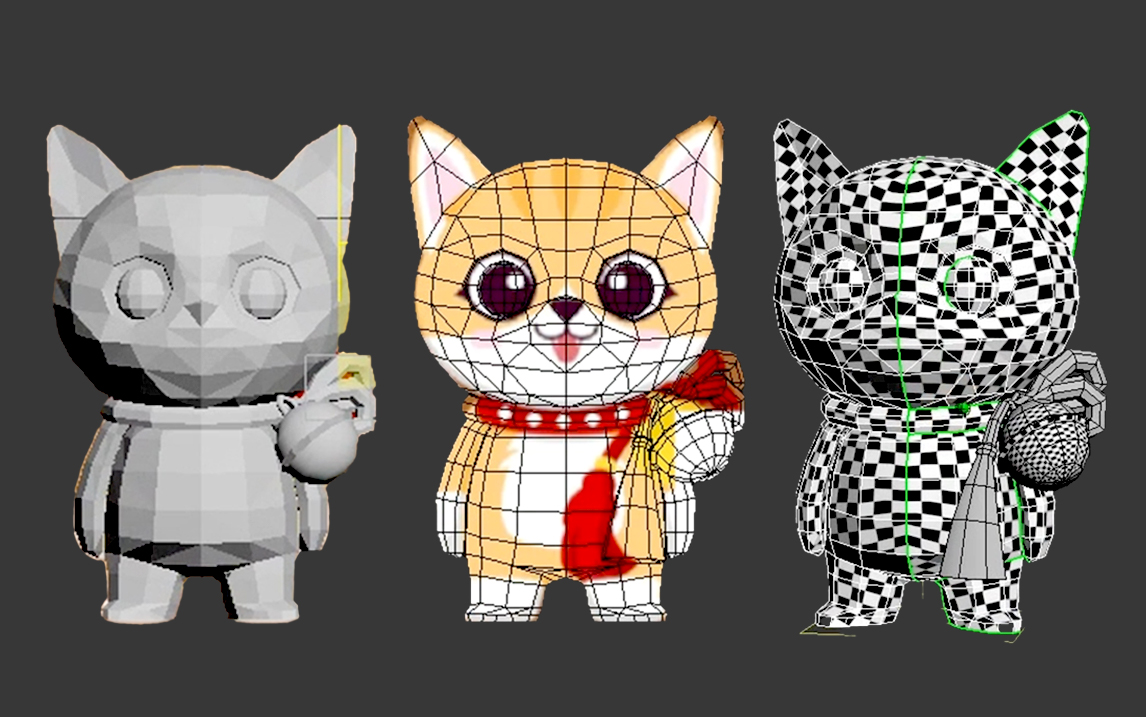 【3dmax动物建模】用3dmax教你制作一只"小猫咪",从模型到uv贴图全