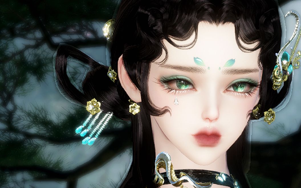 【逆水寒手游捏脸】青蛇就不可以困惑忧郁颜吗