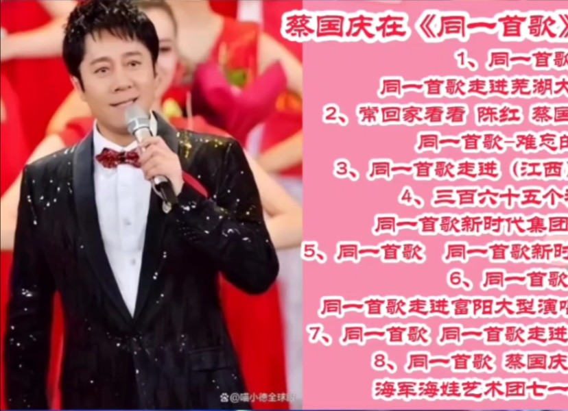 蔡国庆在《同一首歌》节目演唱歌曲合集(9)