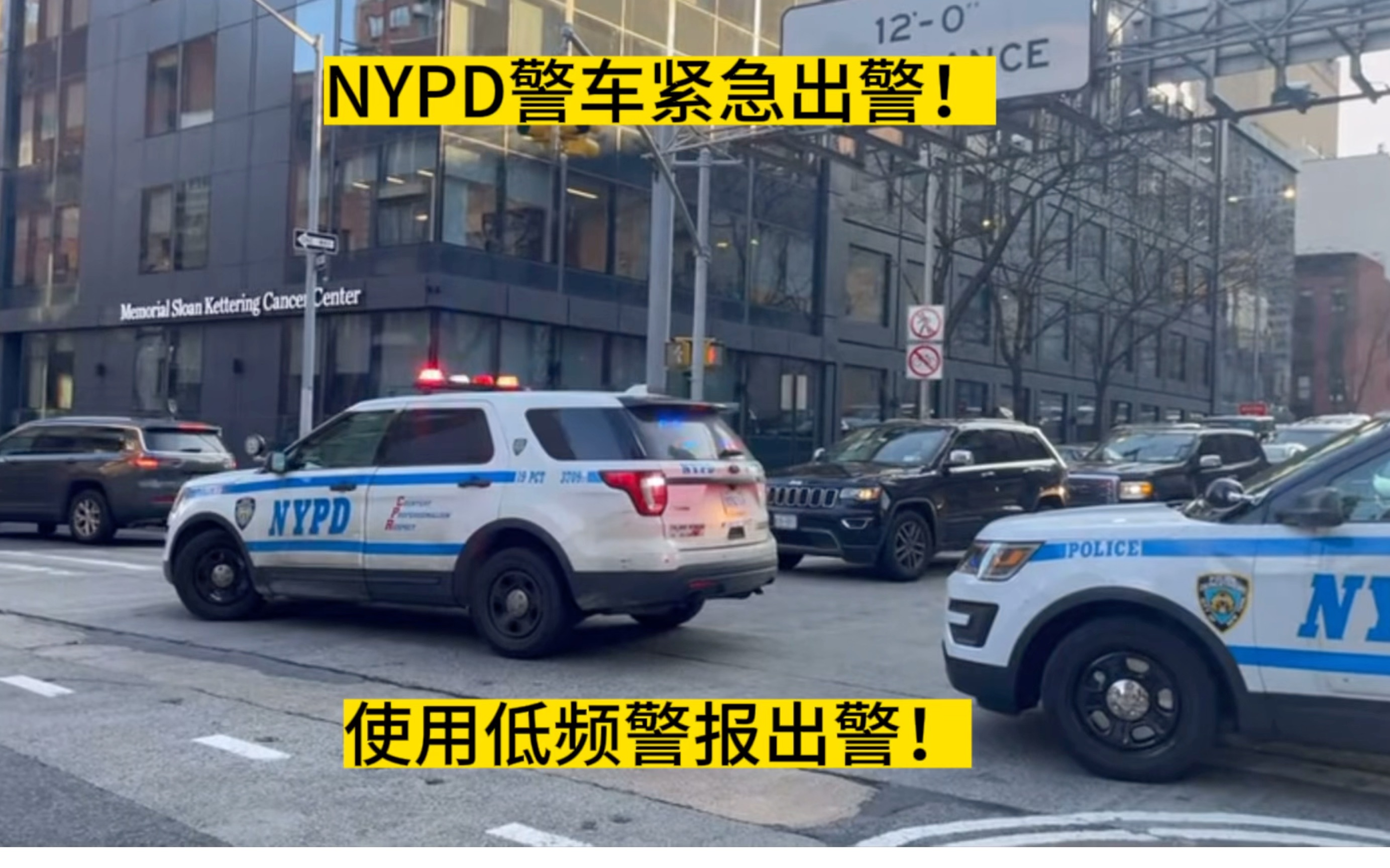 NYPD警车紧急出警!使用低频警报出警!哔哩哔哩bilibili