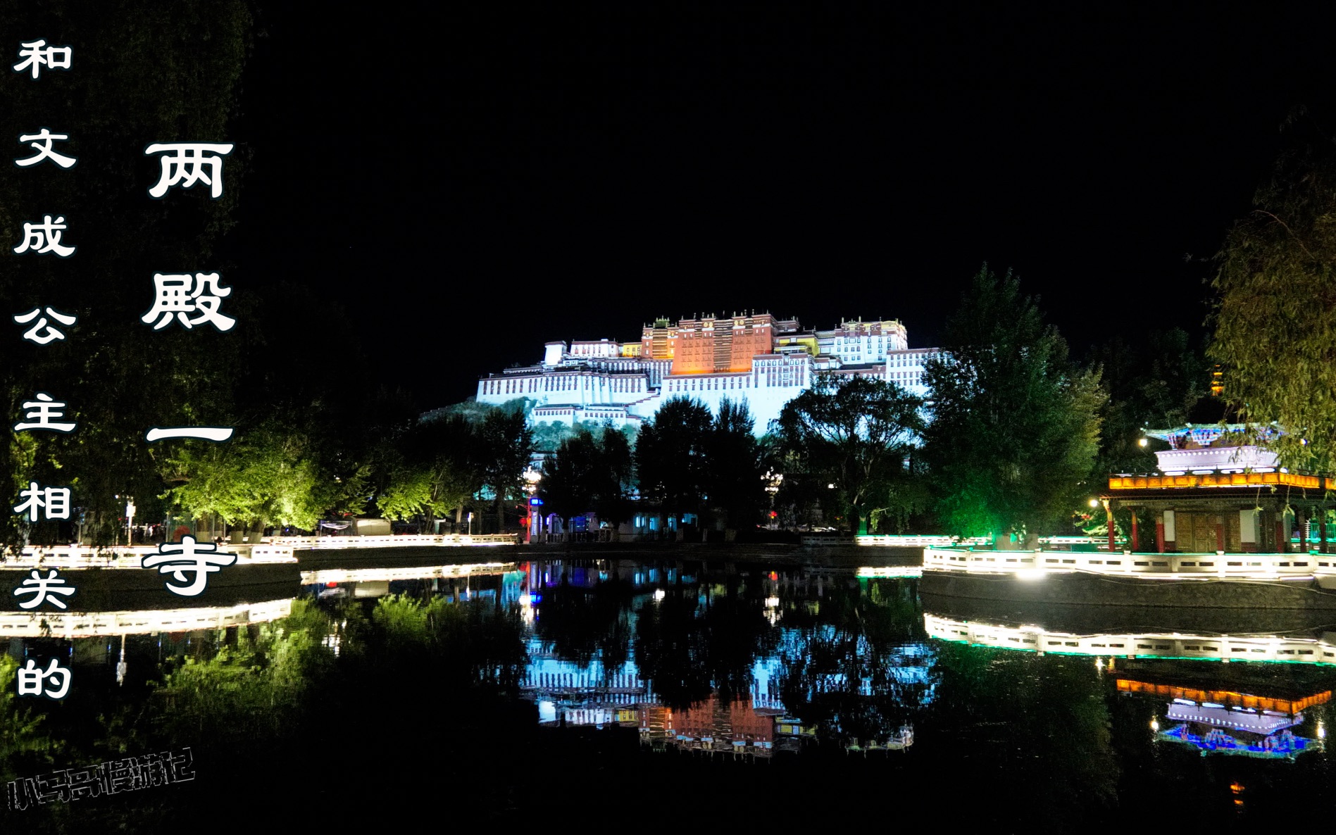 雍布拉康夜景图片