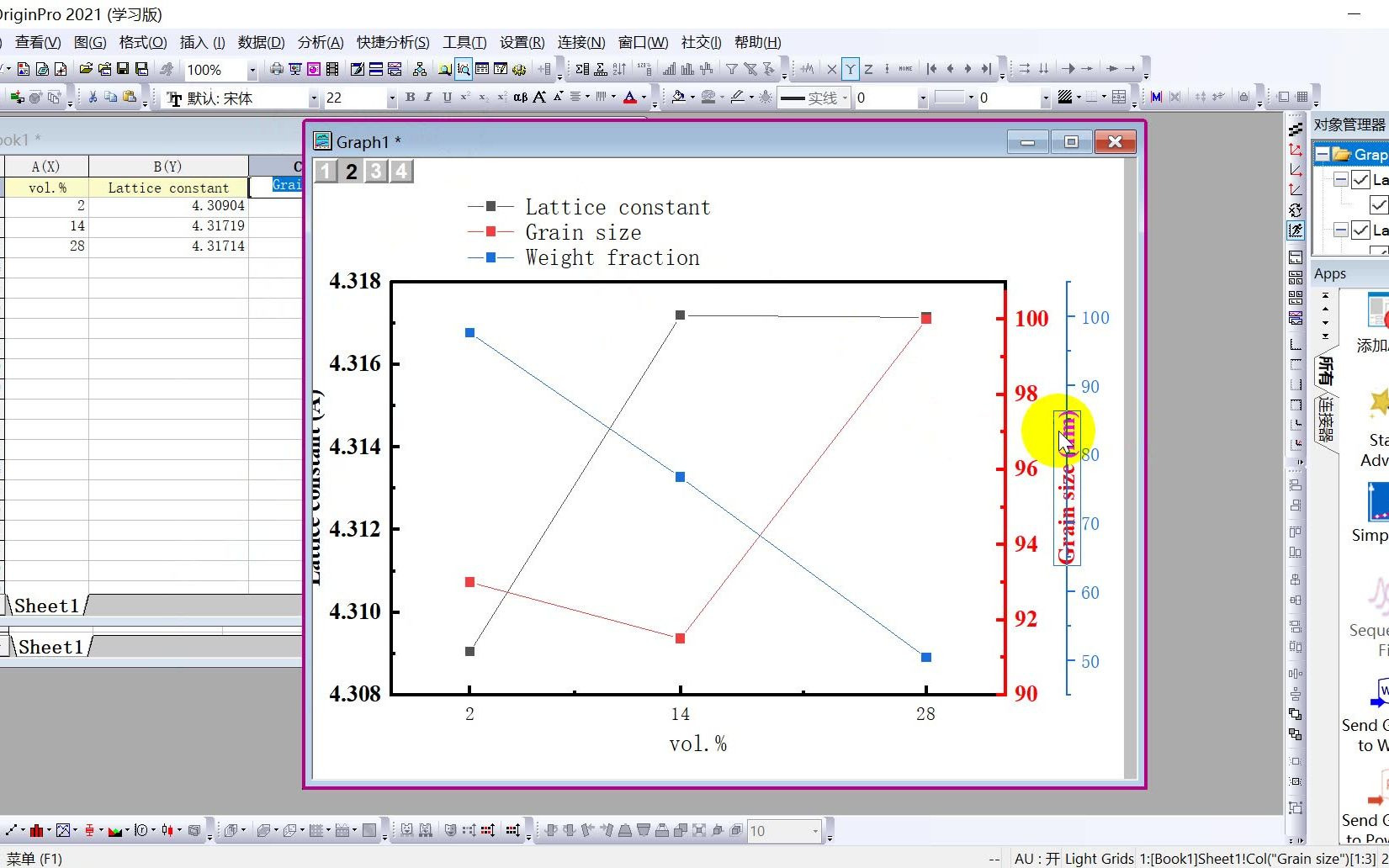 origin绘制多y轴图批量绘图