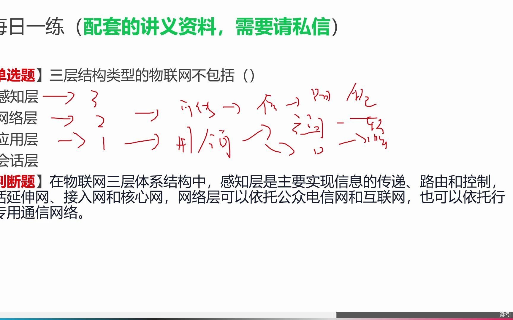 [图]2022年江苏专转本计算机类专业每日一练2021-06-26 物联网关键技术---三层体系结构