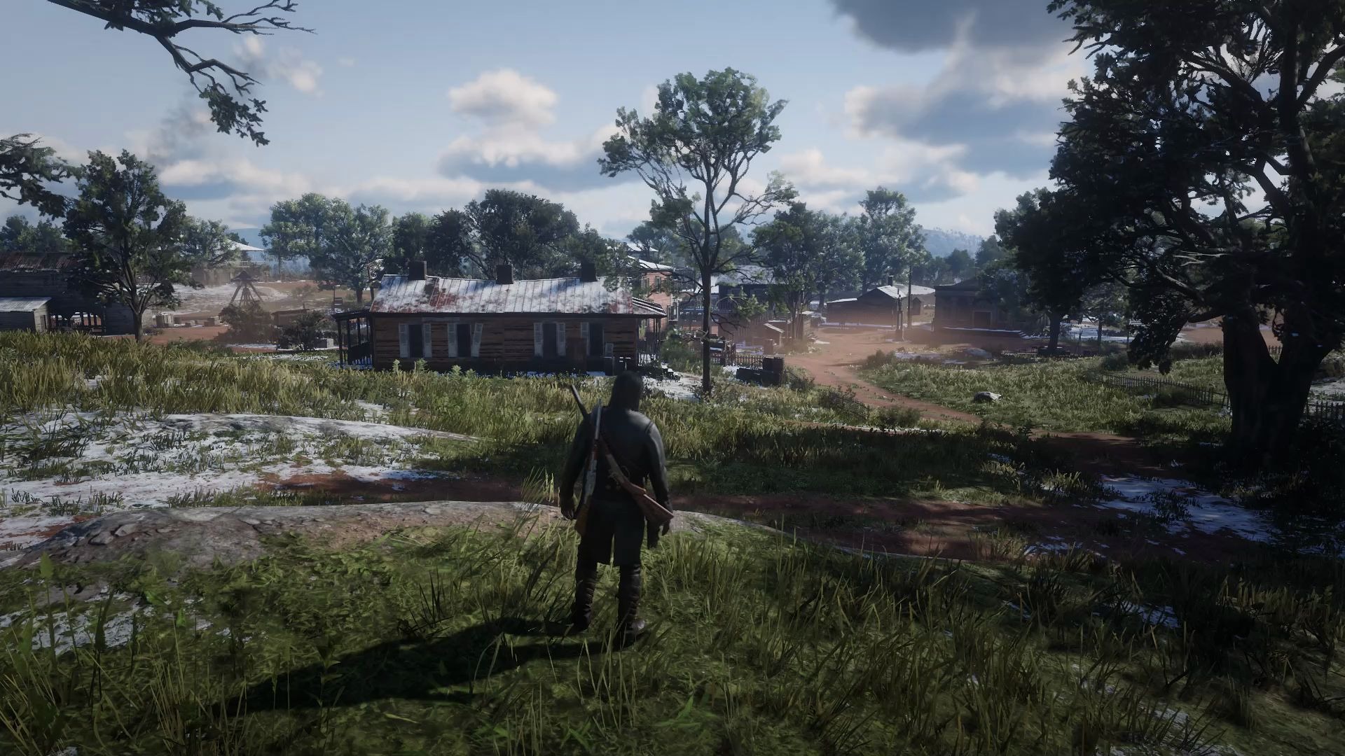 《荒野大镖客 2》罗滋镇的圣诞雪景,遇到特里劳尼