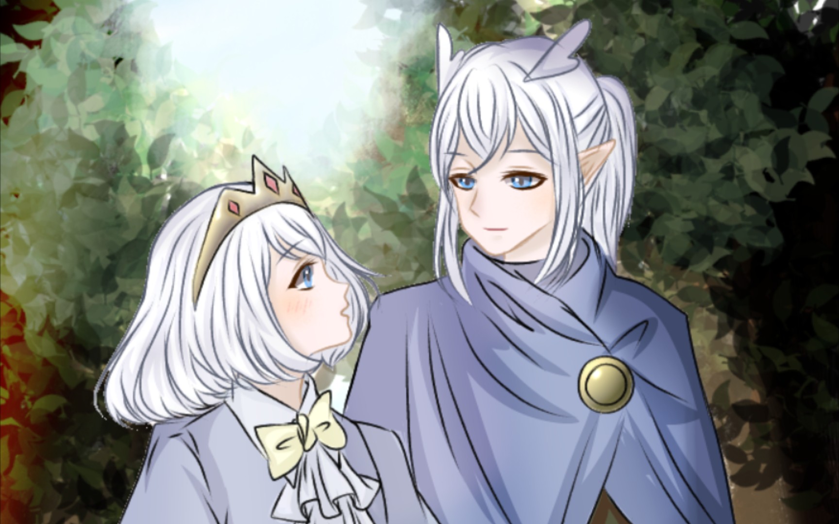 【指绘】菇菇公主与白鸟王子(姿势临摹!