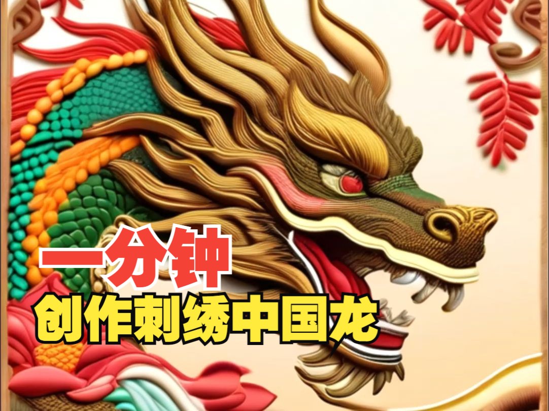 一分钟 创作刺绣中国龙!