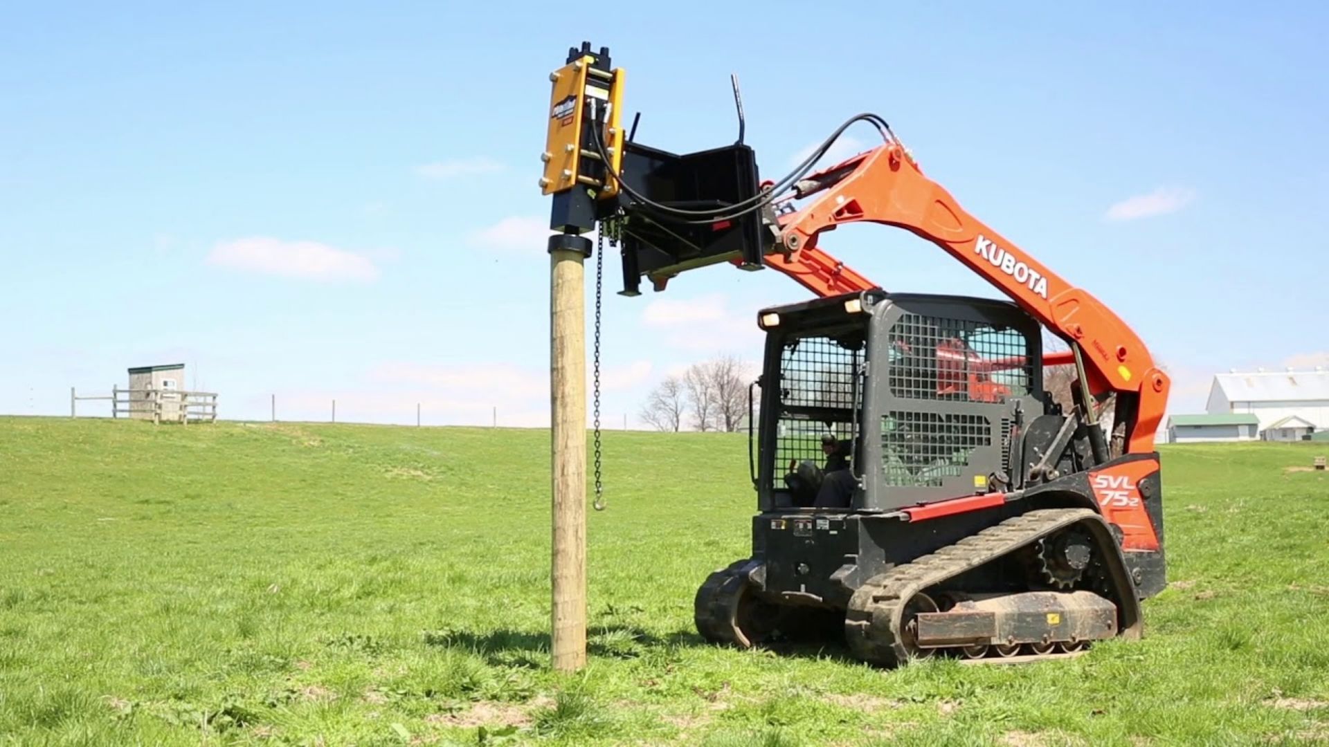 神奇的立柱打桩机,震动一下的力度有1000磅,声音就像是电报机