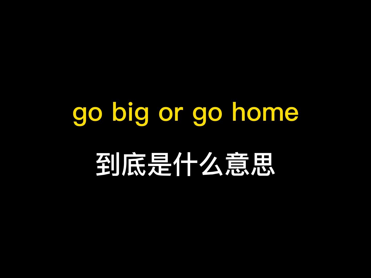 go big or go home到底是什么意思?哔哩哔哩bilibili