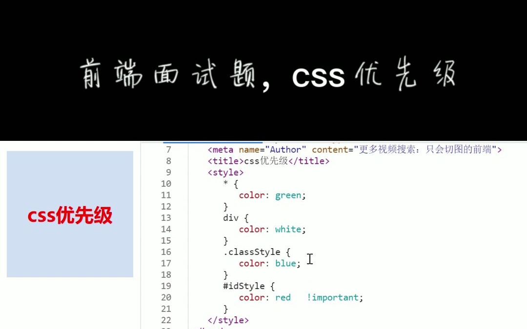 前端面试题:css优先级哔哩哔哩bilibili