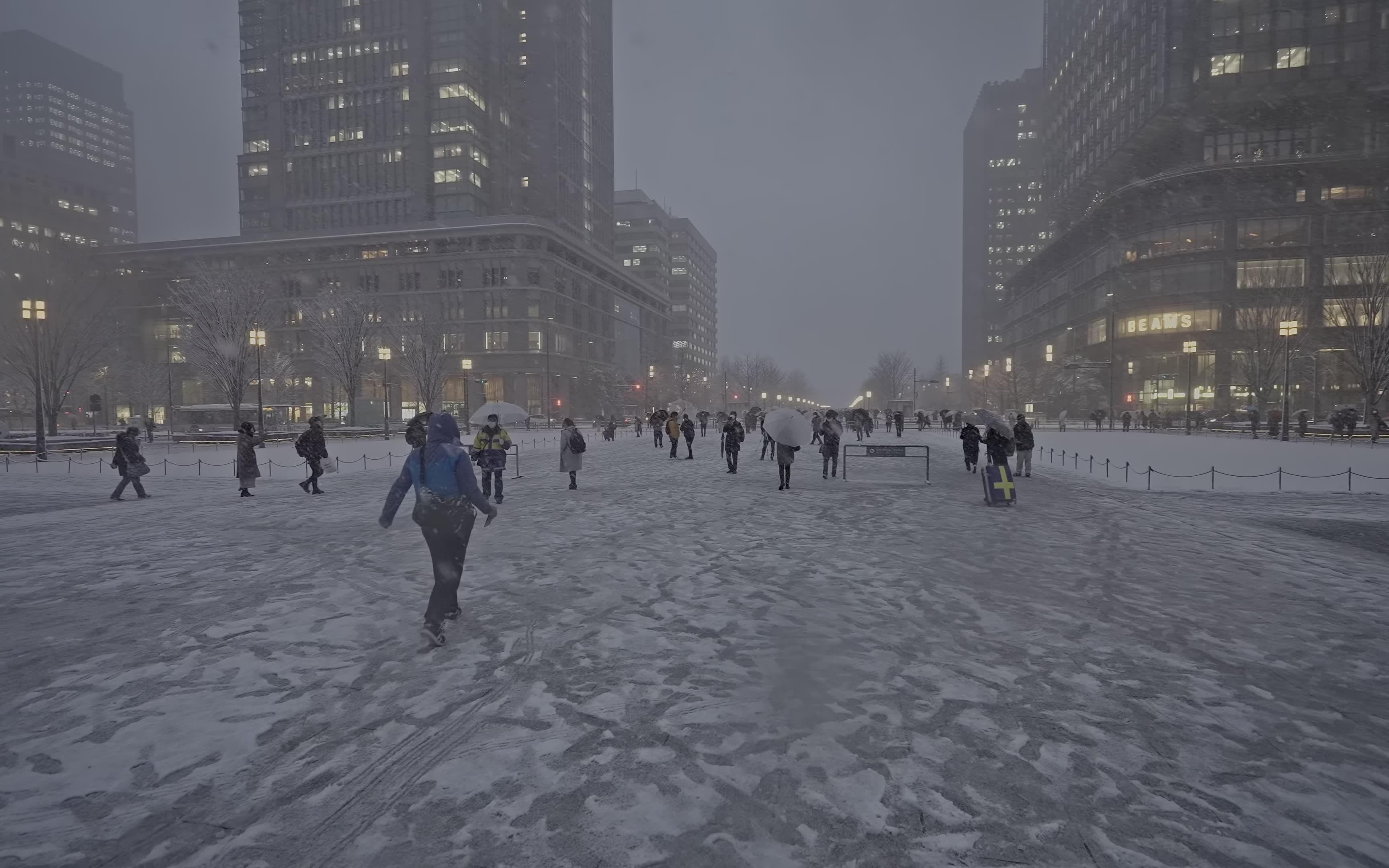 【超清日本】【东京】【4K】2022 丸之内 雪景