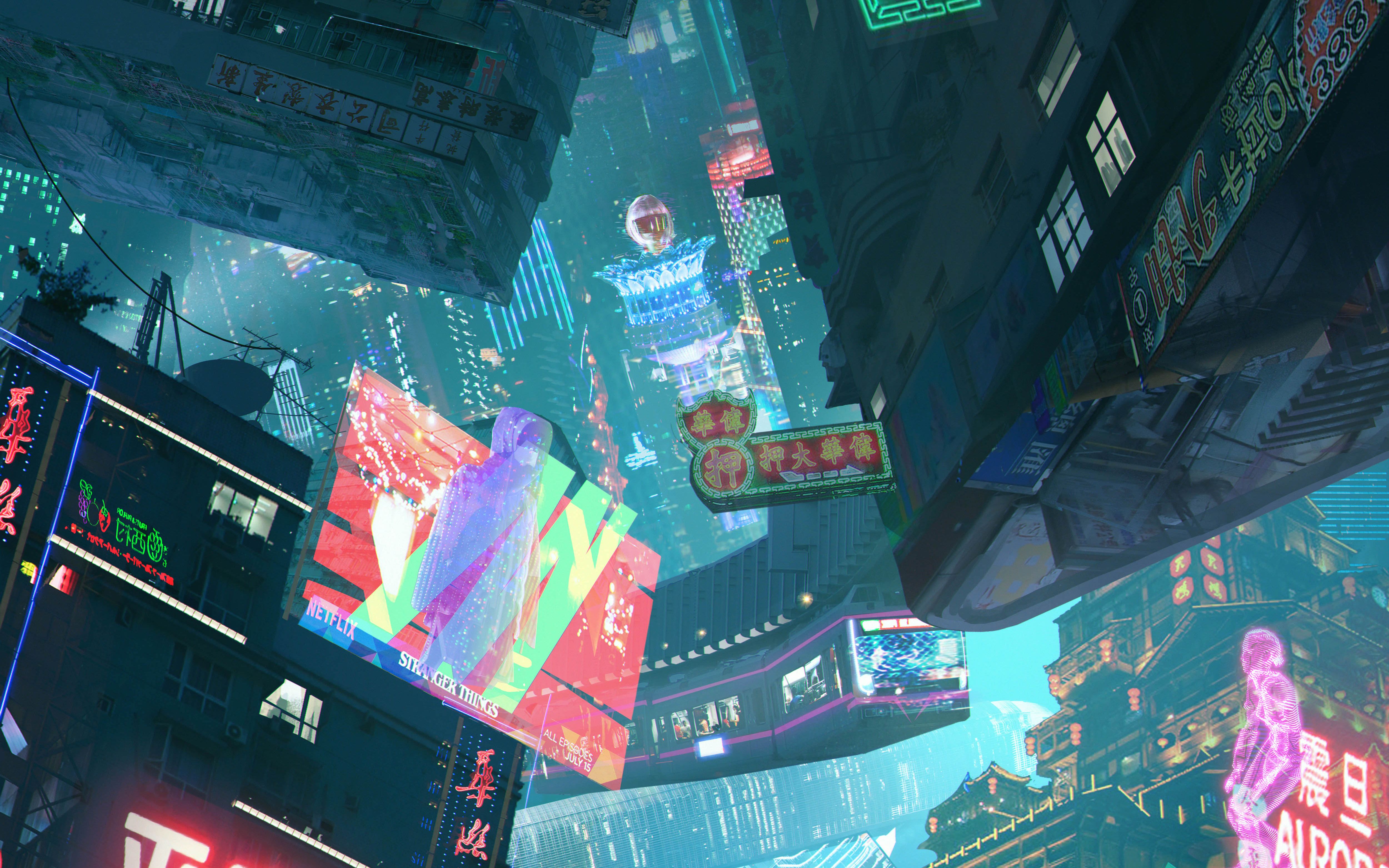 【赛博朋克绘画过程】3分钟看完赛博朋克风格绘制流程