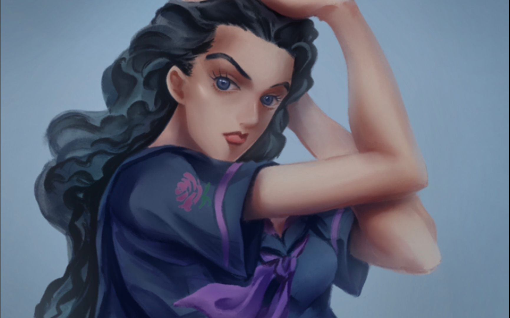 【procreate】临摹jojo漫画——山岸由花子