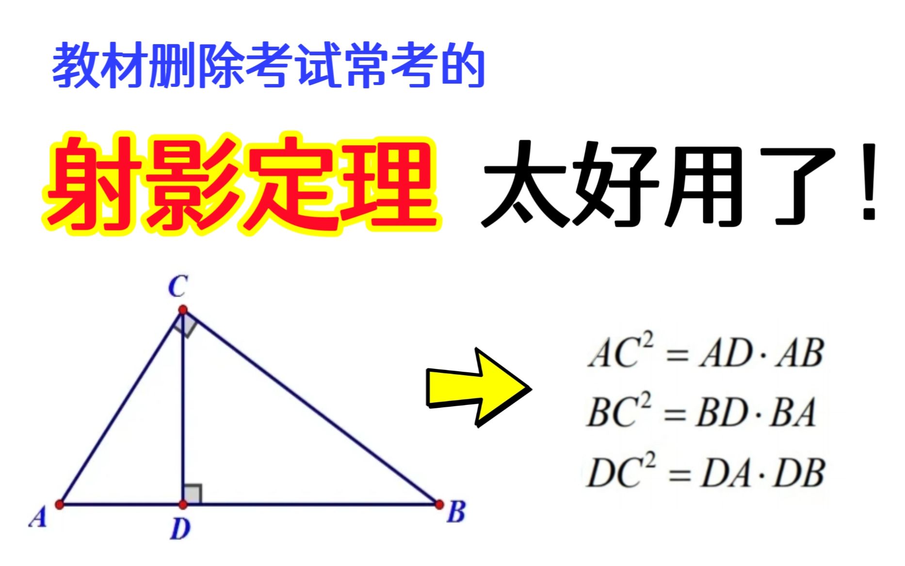 初中数学“射影定理”!教材删除但考试热门!哔哩哔哩bilibili