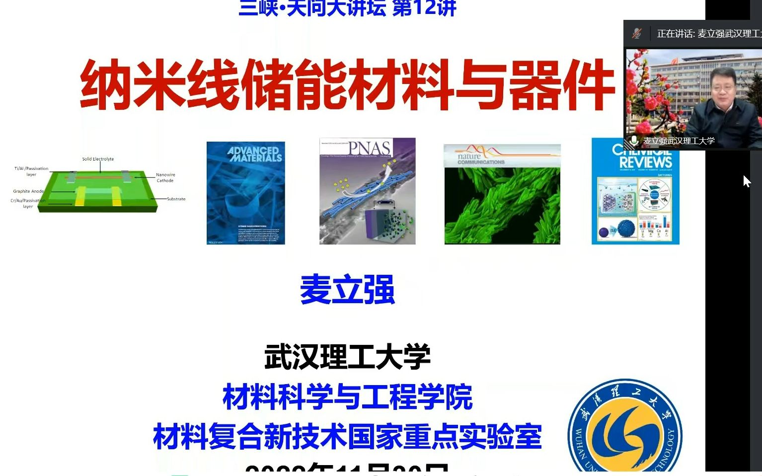 20221130 武汉理工大学麦立强教授课题组精彩报告:纳米线研究应用哔哩哔哩bilibili