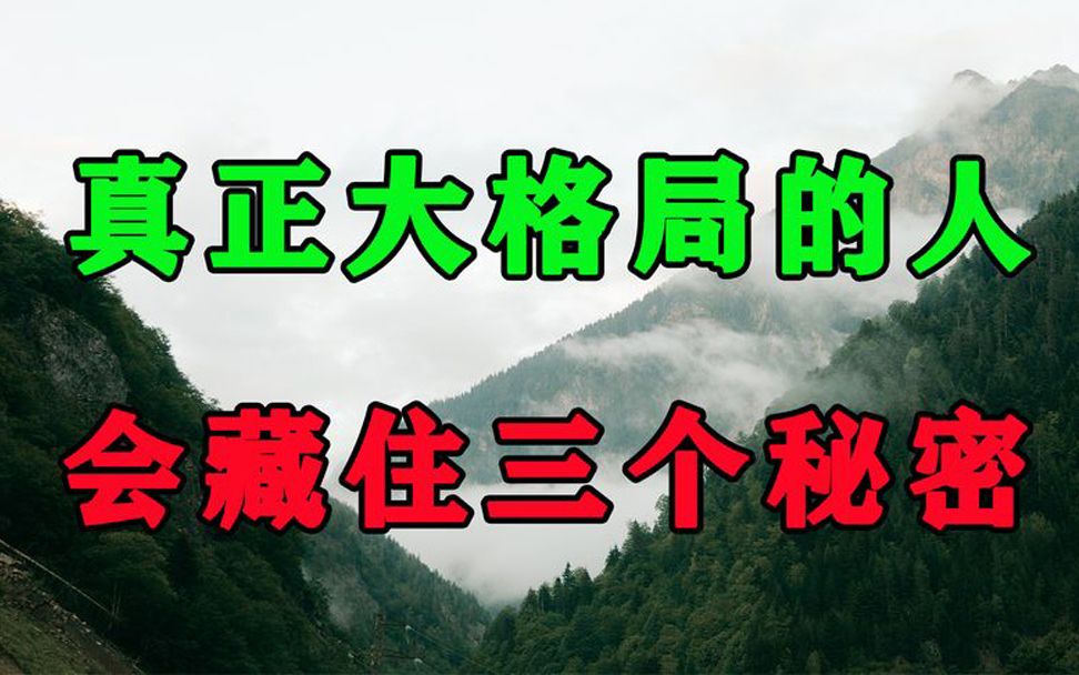 真正有大格局的人,往往会藏住这3个秘密!绝不透露给别人哔哩哔哩bilibili