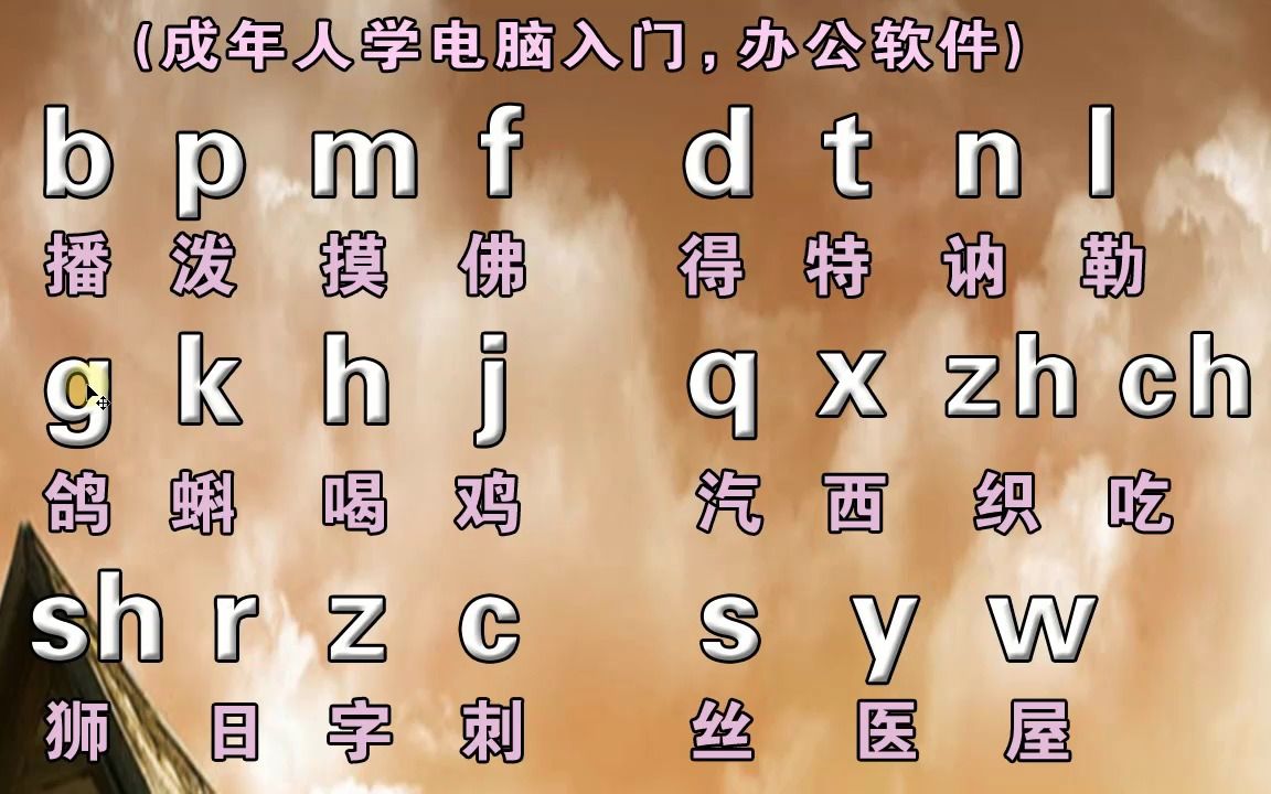 成人自學拼音打字看這裡零基礎學習拼音拼讀教學視頻打字不難