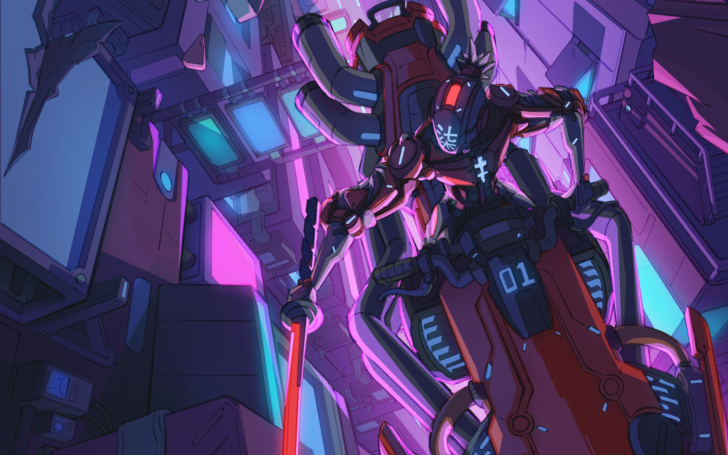 石三叔基础场景原画教程【第四期】新手向赛博朋克场景/光影/上色