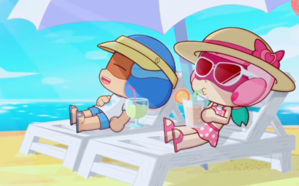 粗心超人和甜心超人一起玩沙滩排球