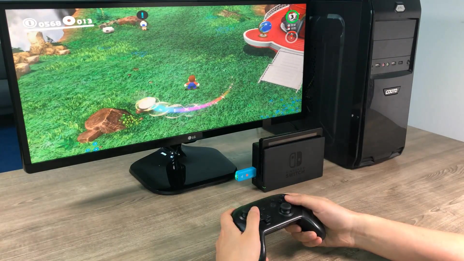 酷威n100 plus,一款可以支持任天堂swtich ns手柄边充边玩的转换器