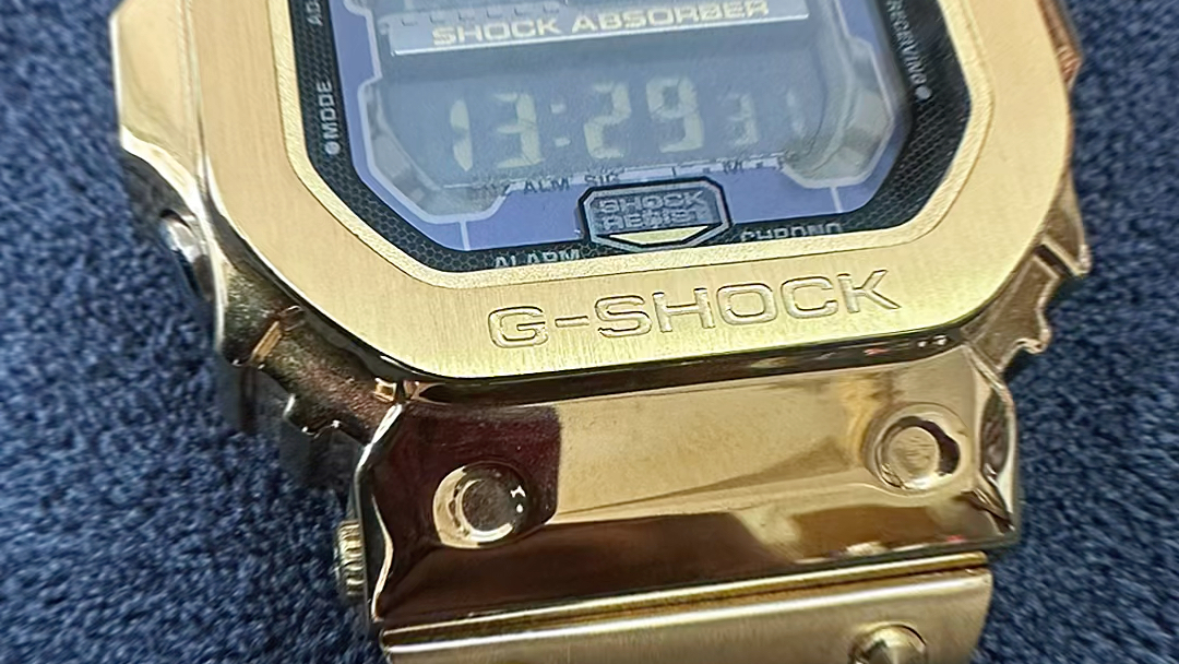 g-shock卡西欧gxw-56-gb潮流街头黑金款 改装太阳能电波功能 改装金属