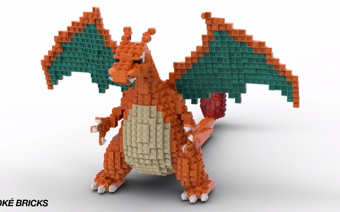 【乐高moc】宝可梦喷火龙拼搭教程_哔哩哔哩_bilibili