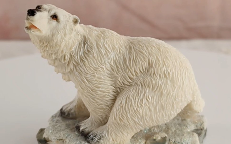 加拿大手工雕刻石头北极熊中古摆件_哔哩哔哩_bilibili