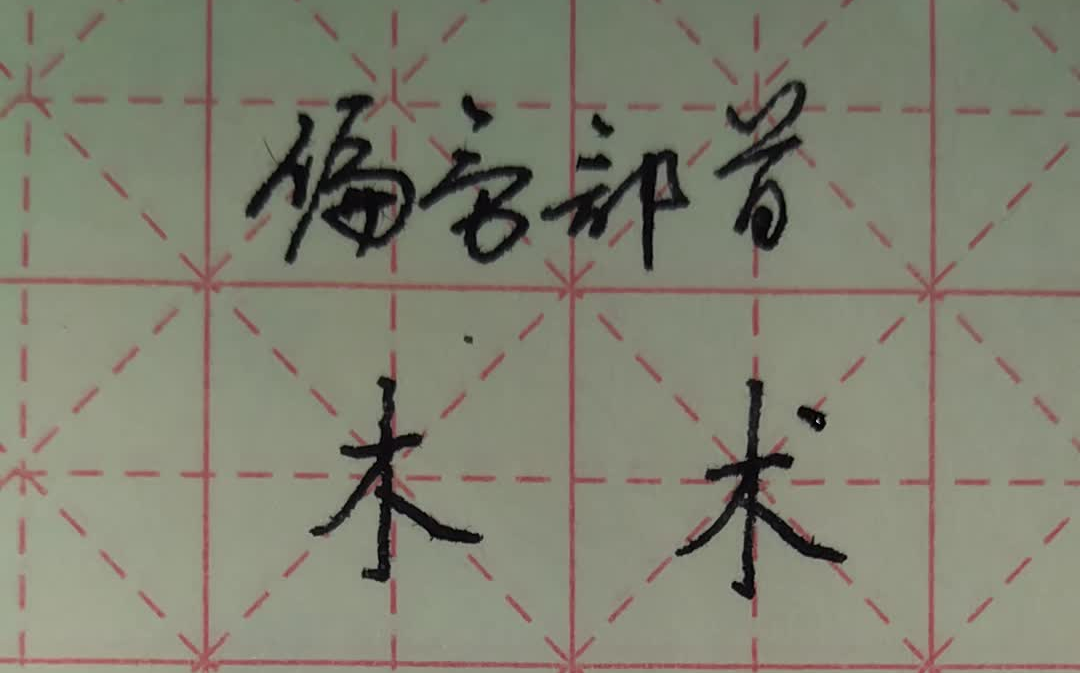 一分钟硬笔书法偏旁部首关于木