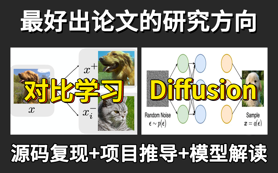 2024最好出论文的两个研究方向:Diffusion扩散模型+对比学习,源码复现+项目推导+模型解读 通俗易懂的带你了解扩散模型&对比学习!哔哩哔哩bilibili