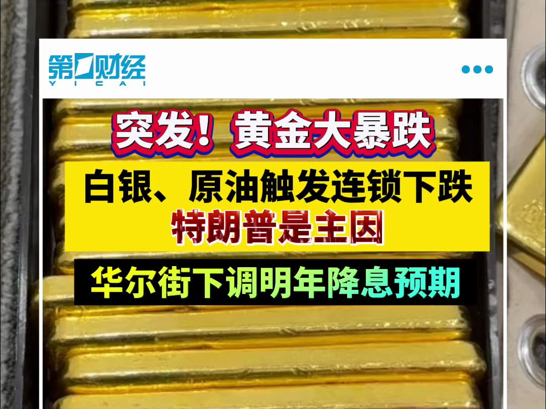 深夜突发!黄金大暴跌 白银、原油触发连锁下跌哔哩哔哩bilibili