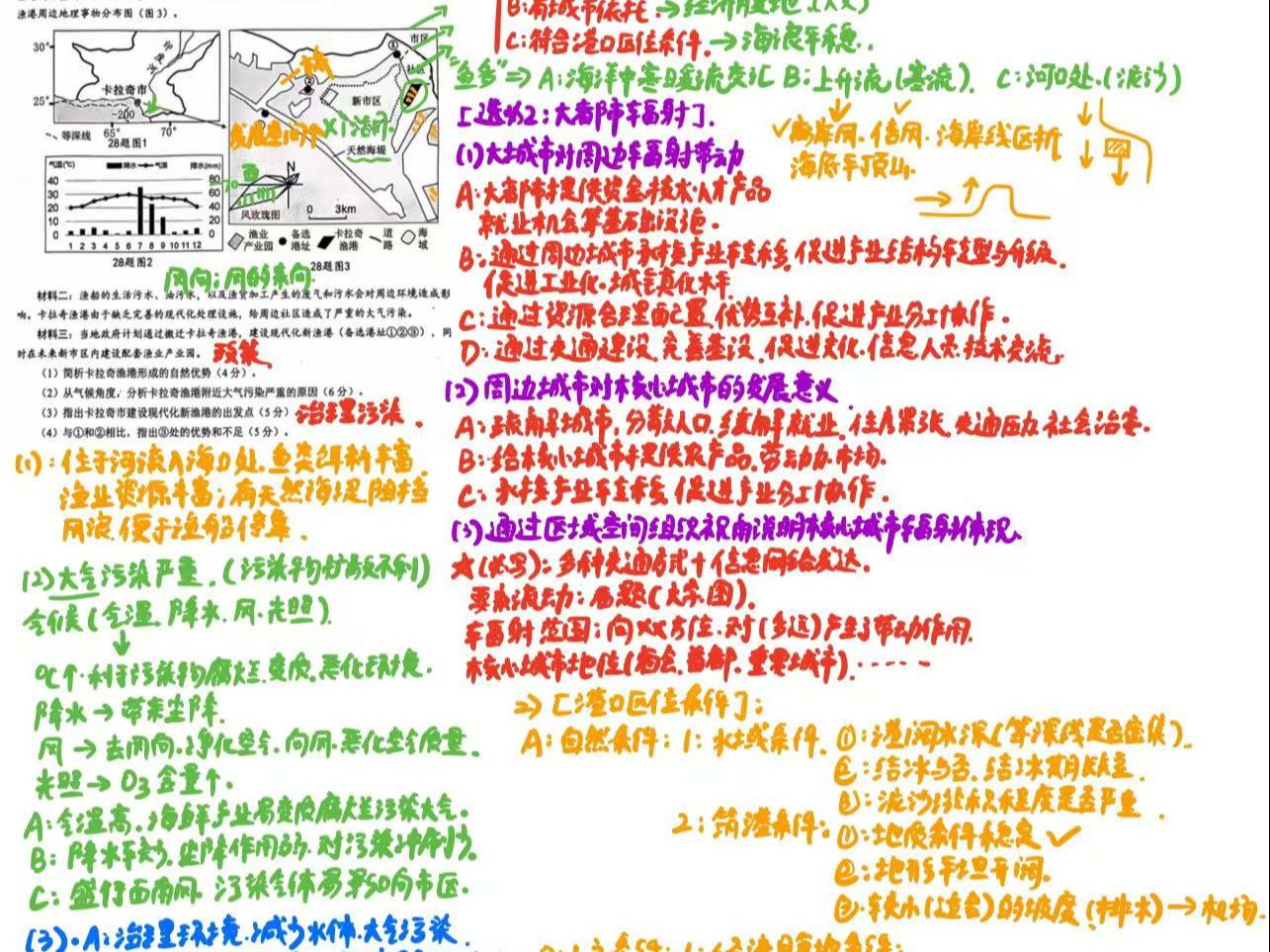 2025浙江稽阳联考港口区位条件,大气污染严重的原因,港口可持续发展,大都市辐射功能哔哩哔哩bilibili