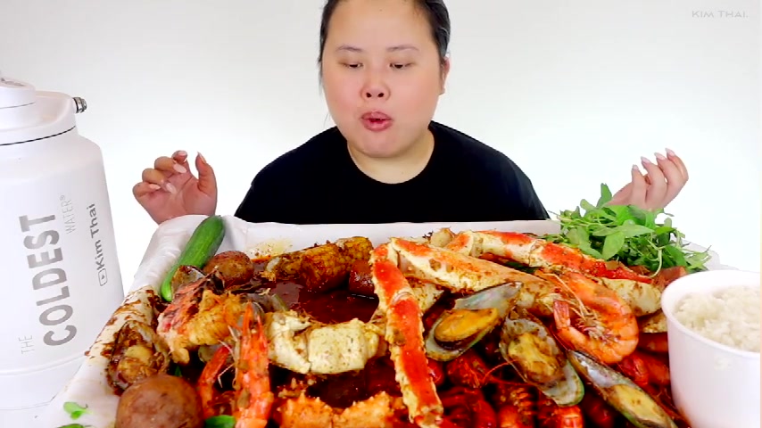 【kim】 龙虾尾 帝王蟹腿 大虾 快点吃啊!