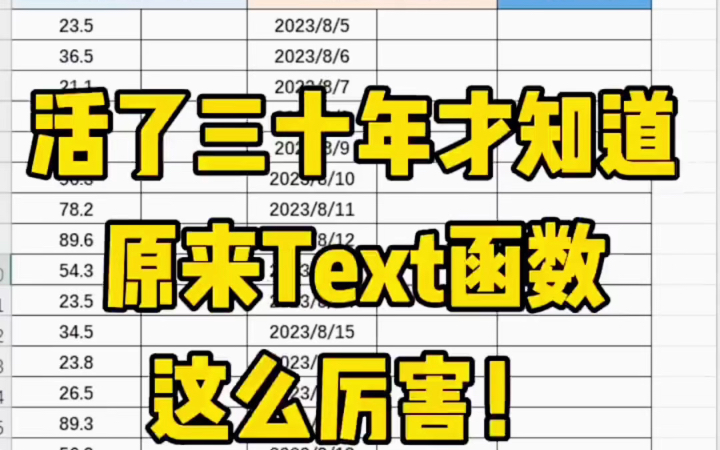 活了三十年才知道,原来Text函数是王者 #Excel #Excel函数 #Excel函数学习哔哩哔哩bilibili