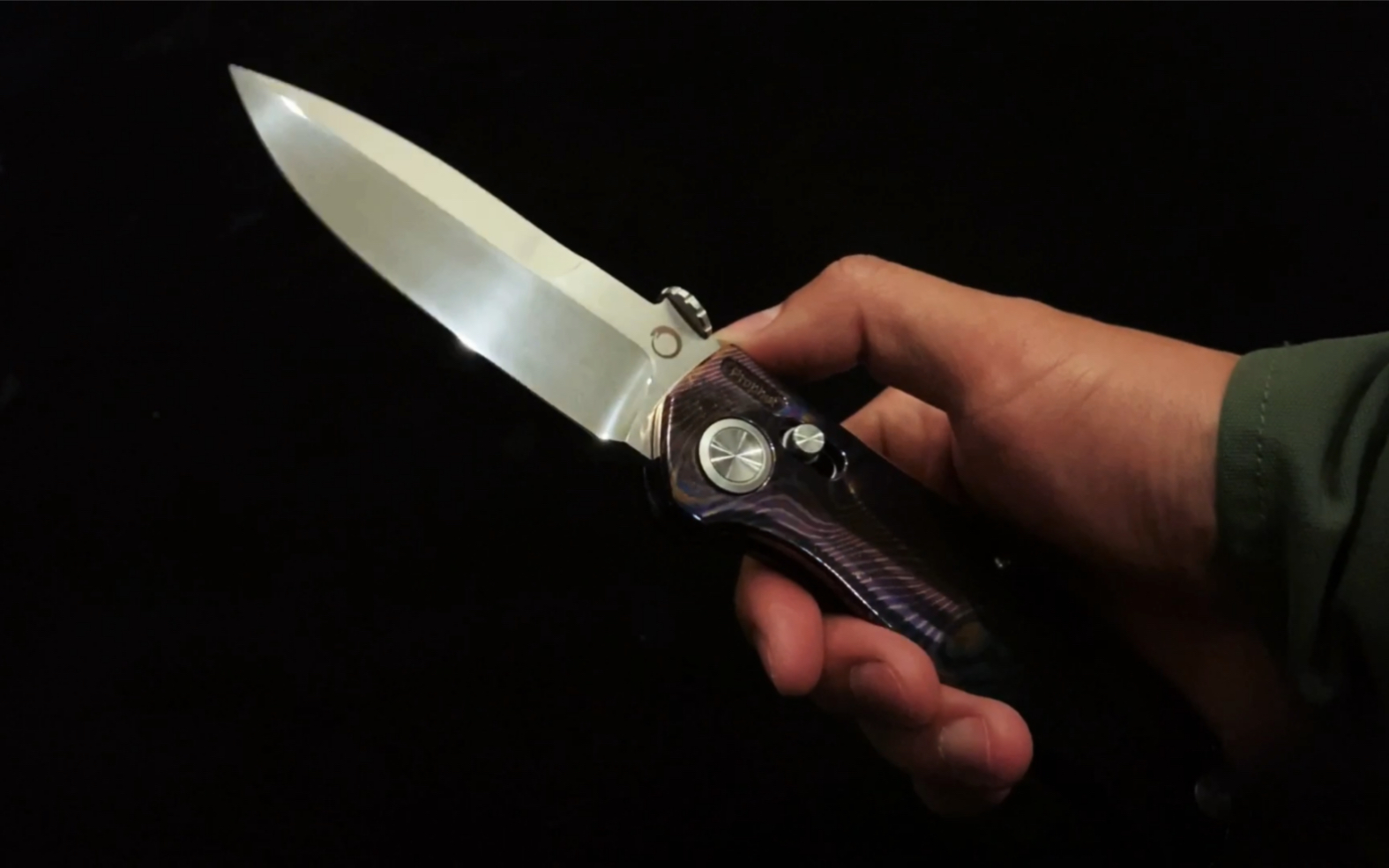 查理无限先知轴锁战术折刀 锆马柄镜面版本
